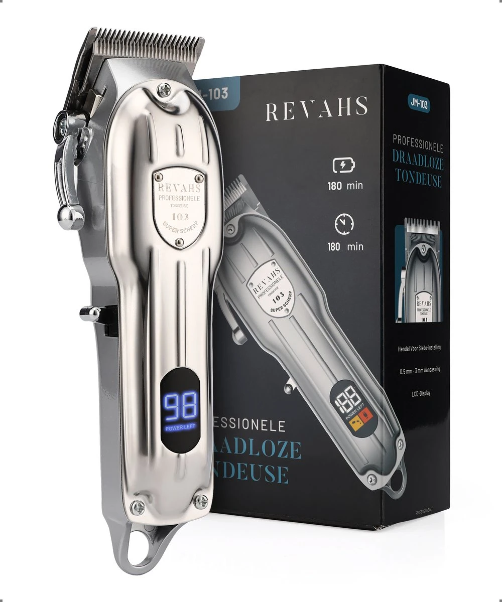 Revahs Professionele Tondeuse Voor Mannen - Cheveux Haar - Hoofdhaar - Baardtrimmer - Hair Clipper - Haartondeuse - Tondeuse Draadloos Mannen - Tondeuses 1 Revahs Professionele Tondeuse Voor Mannen - Cheveux Haar - Hoofdhaar - Baardtrimmer - Hair Clipper - Haartondeuse - Tondeuse Draadloos Mannen - Tondeuses