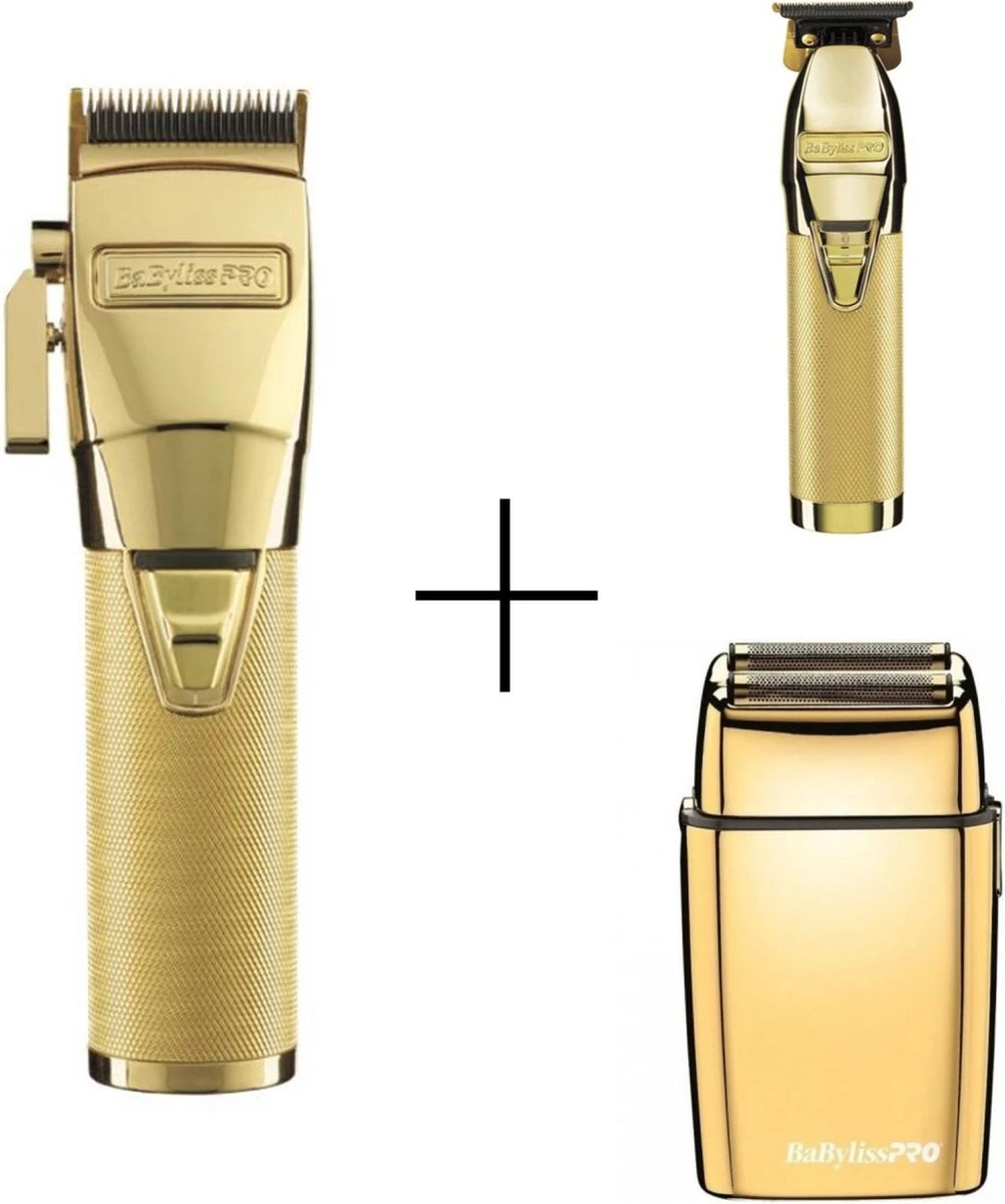 Babyliss Skeleton Gold + GoldFX Tondeuse + Shaver Gold 1 Babyliss Skeleton Gold + GoldFX Tondeuse + Shaver Gold