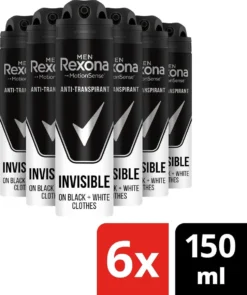 Alternative view of Rexona Men Invisible Anti-Transpirant Spray - 6 X 150 Ml - Voordeelverpakking