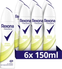 Rexona Women Stress Control Anti-transpirant Spray - 6 X 150 Ml - Voordeelverpakking