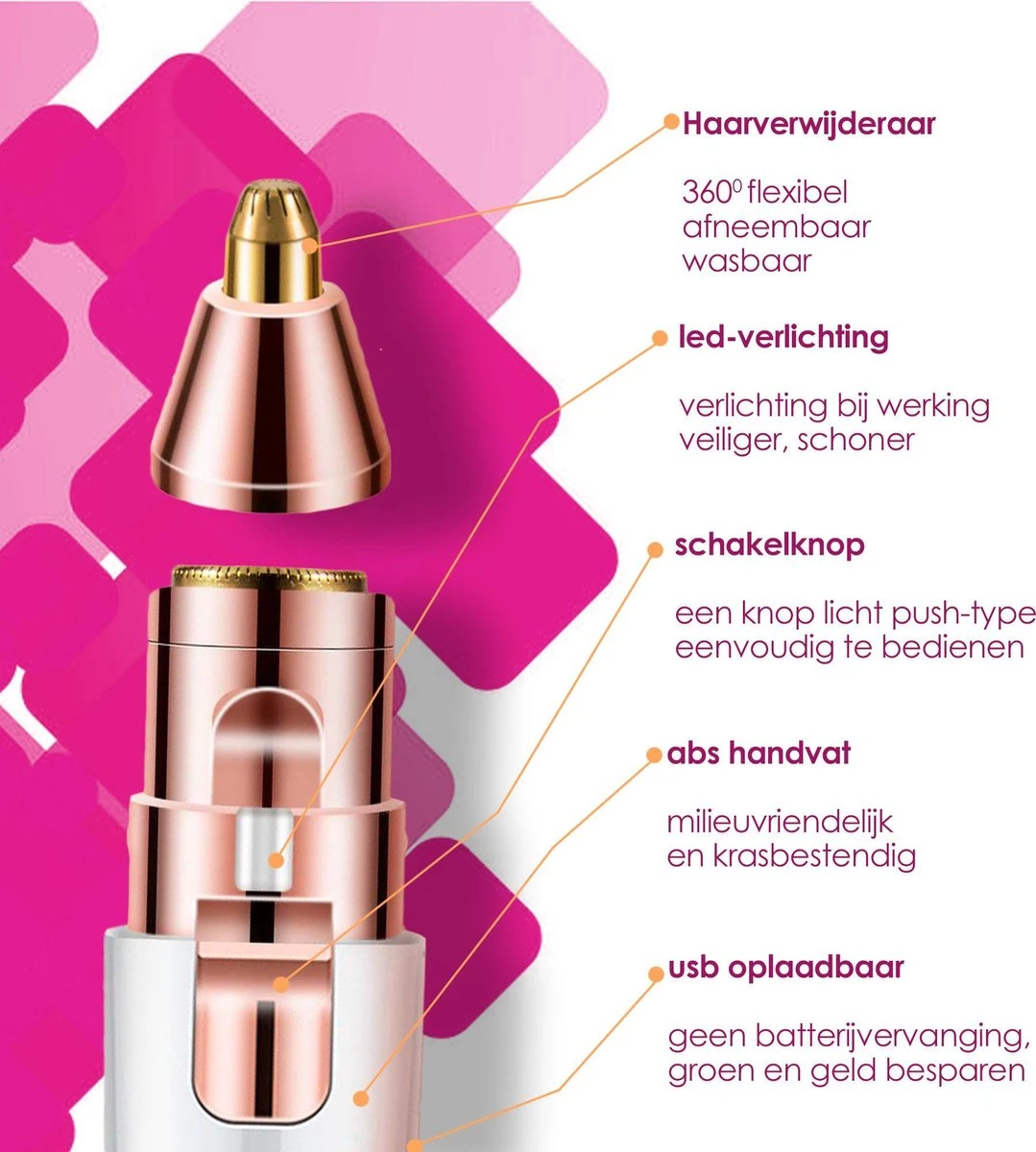 Beautyloves Wenkbrauw Trimmer - Ladyshave - Epilator - Epileerapparaat Dames -Gezichtsontharing Dames - Wenkbrauw Scheermesje 6 Beautyloves Wenkbrauw Trimmer - Ladyshave - Epilator - Epileerapparaat Dames -Gezichtsontharing Dames - Wenkbrauw Scheermesje - Afbeelding 6