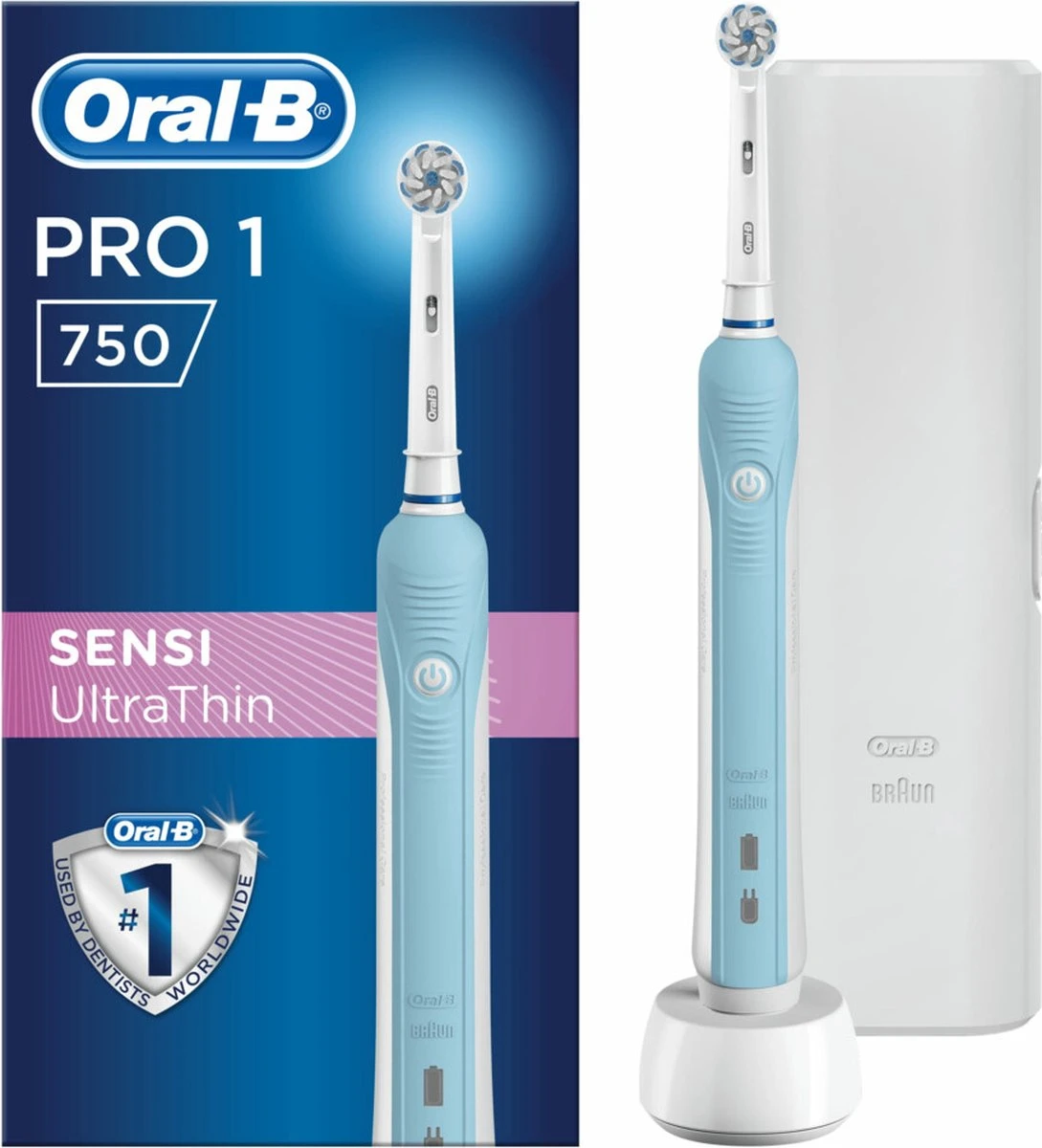 Oral B Oral-B PRO750 Sensi UltraThin - Elektrische Tandenborstel - Inclusief Reisetui 1 Oral B Oral-B PRO750 Sensi UltraThin - Elektrische Tandenborstel - Inclusief Reisetui