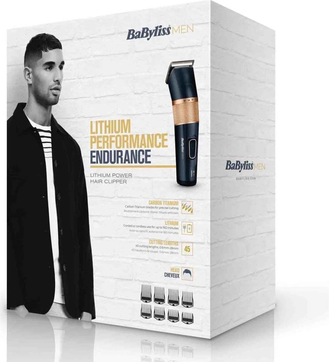 BaByliss Lithium Power Tondeuse E986E - 45 Lengte Instellingen - 160 Min Draadloos Gebruik 9 BaByliss Lithium Power Tondeuse E986E - 45 Lengte Instellingen - 160 Min Draadloos Gebruik - Afbeelding 9