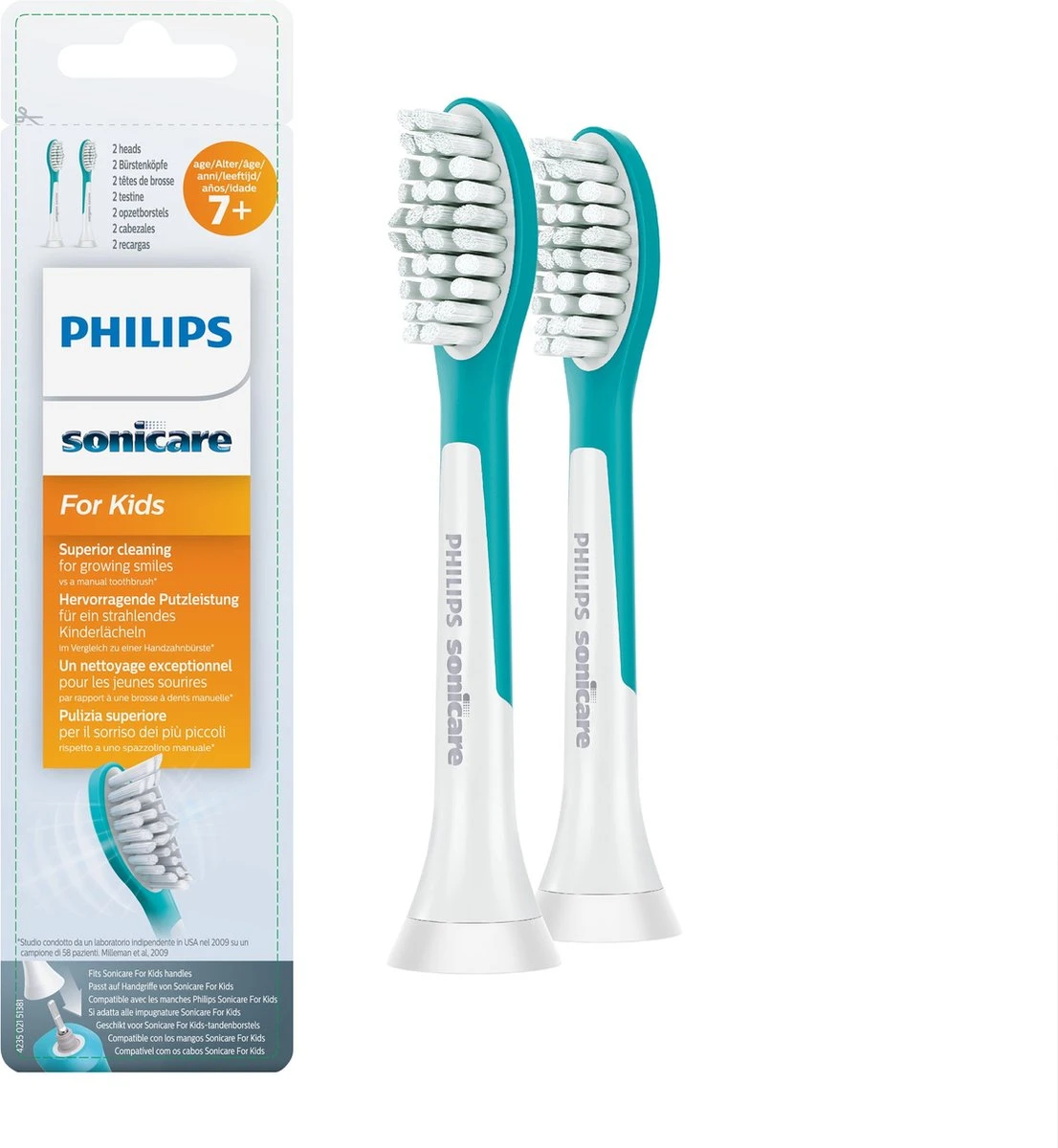 Philips Sonicare For Kids Standard A2 HX6042/33 - Opzetborstel - 2 Stuks 1 Philips Sonicare For Kids Standard A2 HX6042/33 - Opzetborstel - 2 Stuks