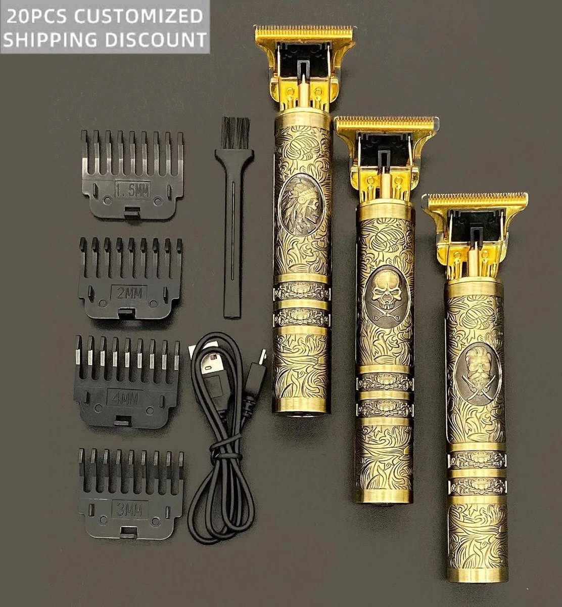 Baardtrimmer, Tondeuse, Scheerapparaat, Elektrisch, Oplaadbaar, Waterdicht, Draadloos, Goud, Buddha 2 Baardtrimmer, Tondeuse, Scheerapparaat, Elektrisch, Oplaadbaar, Waterdicht, Draadloos, Goud, Buddha - Afbeelding 2