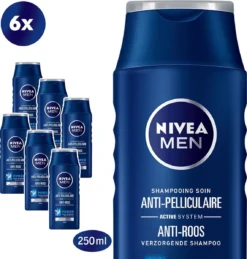 NIVEA MEN Anti-Roos Shampoo - 6 X 250 Ml - Voordeelverpakking