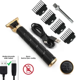 Alternative view of Allsa Tondeuse - Tondeuse Mannen - Trimmer - Baardtrimmer - Baardtrimmer Mannen - USB Oplaadbaar - Ruis Onderdrukking - Stainless Steel - Cadeau -Zwart