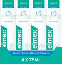 Elmex Sensitive Whitening Tandpasta 4 X 75ml - Voor Gevoelige Tanden - Voordeelverpakking