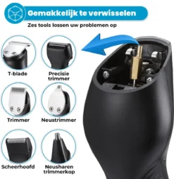 Alternative view of 5-in-1 Tondeuse Voor Mannen - Baard En Lichaam - Bodygroomer - Neus En Oor - Trimmer - Blauw