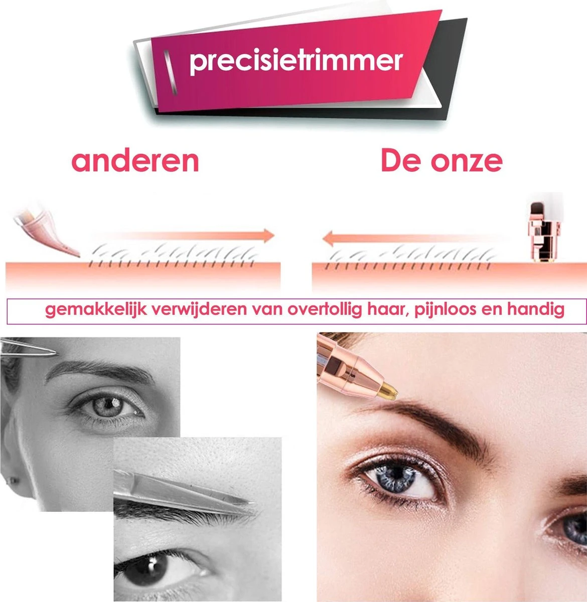 Beautyloves Wenkbrauw Trimmer - Ladyshave - Epilator - Epileerapparaat Dames -Gezichtsontharing Dames - Wenkbrauw Scheermesje 5 Beautyloves Wenkbrauw Trimmer - Ladyshave - Epilator - Epileerapparaat Dames -Gezichtsontharing Dames - Wenkbrauw Scheermesje - Afbeelding 5