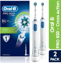 Duopack Oral B 600 Cross Action Elektrische Tandenborstel - 2 Stuks Voordeelverpakking