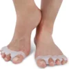 KWOEE Teenspreider - Hallux Valgus Siliconen Teencorrector - 5 Tenen - 2 Stuks Wit