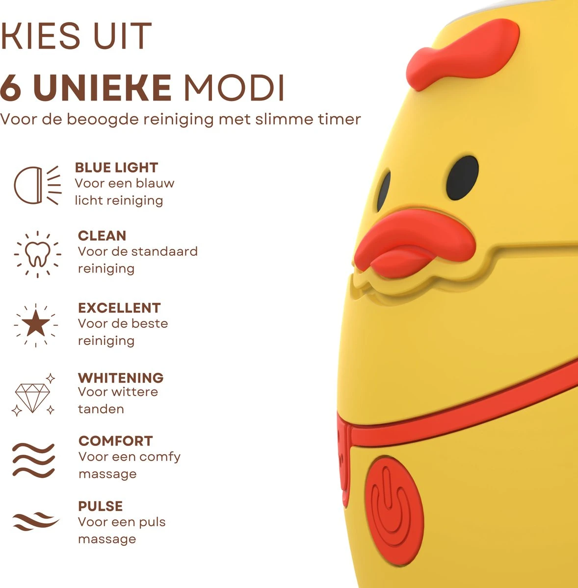 Merkloos Elektrische Sonische Tandenborstel Voor Kinderen Tussen 2 T/m 6 Jaar Met Timer - Elektrische Kindertandenborstel - 360º Graden - 6 Poetsmodus - IPX7 Waterbestendig - Geel 2 Merkloos Elektrische Sonische Tandenborstel Voor Kinderen Tussen 2 T/m 6 Jaar Met Timer - Elektrische Kindertandenborstel - 360º Graden - 6 Poetsmodus - IPX7 Waterbestendig - Geel - Afbeelding 2