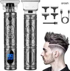 Alternative view of Arash® Tondeuse Mannen - 2023 Nieuwste Model - Draadloze Haartrimmer - Geschikt Voor Hoofdhaar/Baardhaar - Trimmer Draadloos - Scheerapparaat - Grijs - Inclusief Oplaadblok En 4 Opzetstukjes