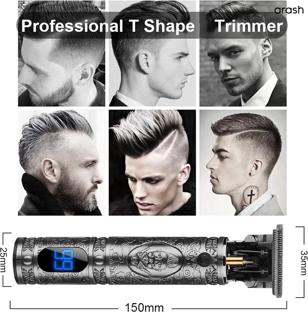 Arash® Tondeuse Mannen - 2023 Nieuwste Model - Draadloze Haartrimmer - Geschikt Voor Hoofdhaar/Baardhaar - Trimmer Draadloos - Scheerapparaat - Grijs - Inclusief Oplaadblok En 4 Opzetstukjes 5 Arash® Tondeuse Mannen - 2023 Nieuwste Model - Draadloze Haartrimmer - Geschikt Voor Hoofdhaar/Baardhaar - Trimmer Draadloos - Scheerapparaat - Grijs - Inclusief Oplaadblok En 4 Opzetstukjes - Afbeelding 5
