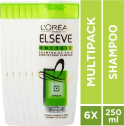 L’Oréal Paris Elsève Energie Shampoo - 6 X 250 Ml - Normaal Tot Vet Haar - Voordeelverpakking -Oral B Shop 1191x1200 6