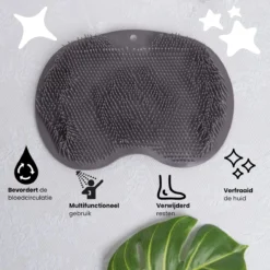 Alternative view of JEKO® - Voetscrubber - Douche Borstel - Voetmassage - Douchemat Antislip Zuignappen - Massage Mat - Voet Verzorging - Rug Wasser - Voetwasser - Grijs