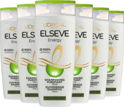L’Oréal Paris Elsève Energie Shampoo - 6 X 250 Ml - Normaal Tot Vet Haar - Voordeelverpakking