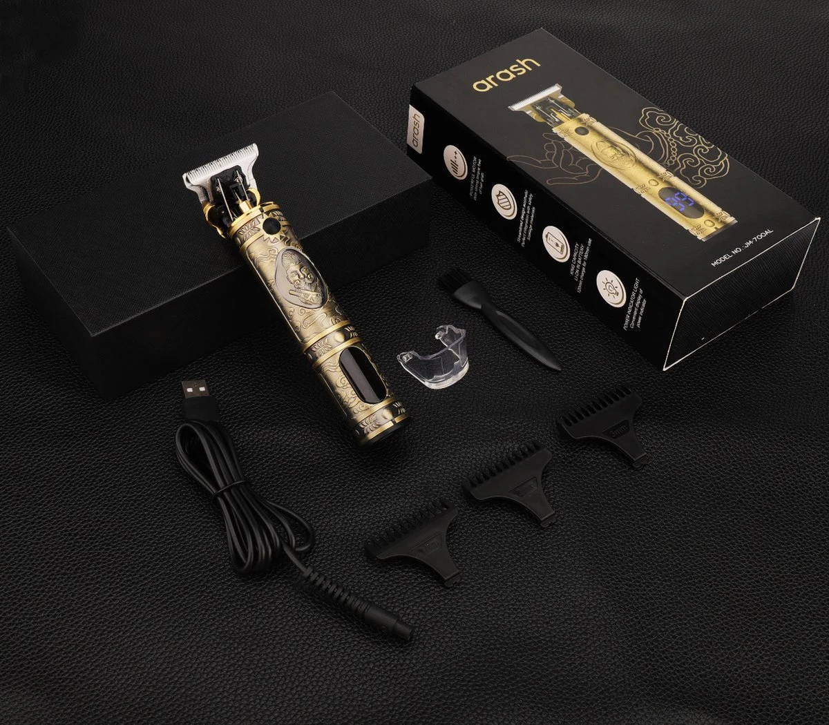 Arash® Tondeuse Mannen - 2023 Nieuwste Model - Draadloze Haartrimmer - Geschikt Voor Hoofdhaar/Baardhaar - Trimmer Draadloos - Scheerapparaat - Goud - Inclusief Oplaadblok En 4 Opzetstukjes 9 Arash® Tondeuse Mannen - 2023 Nieuwste Model - Draadloze Haartrimmer - Geschikt Voor Hoofdhaar/Baardhaar - Trimmer Draadloos - Scheerapparaat - Goud - Inclusief Oplaadblok En 4 Opzetstukjes - Afbeelding 9