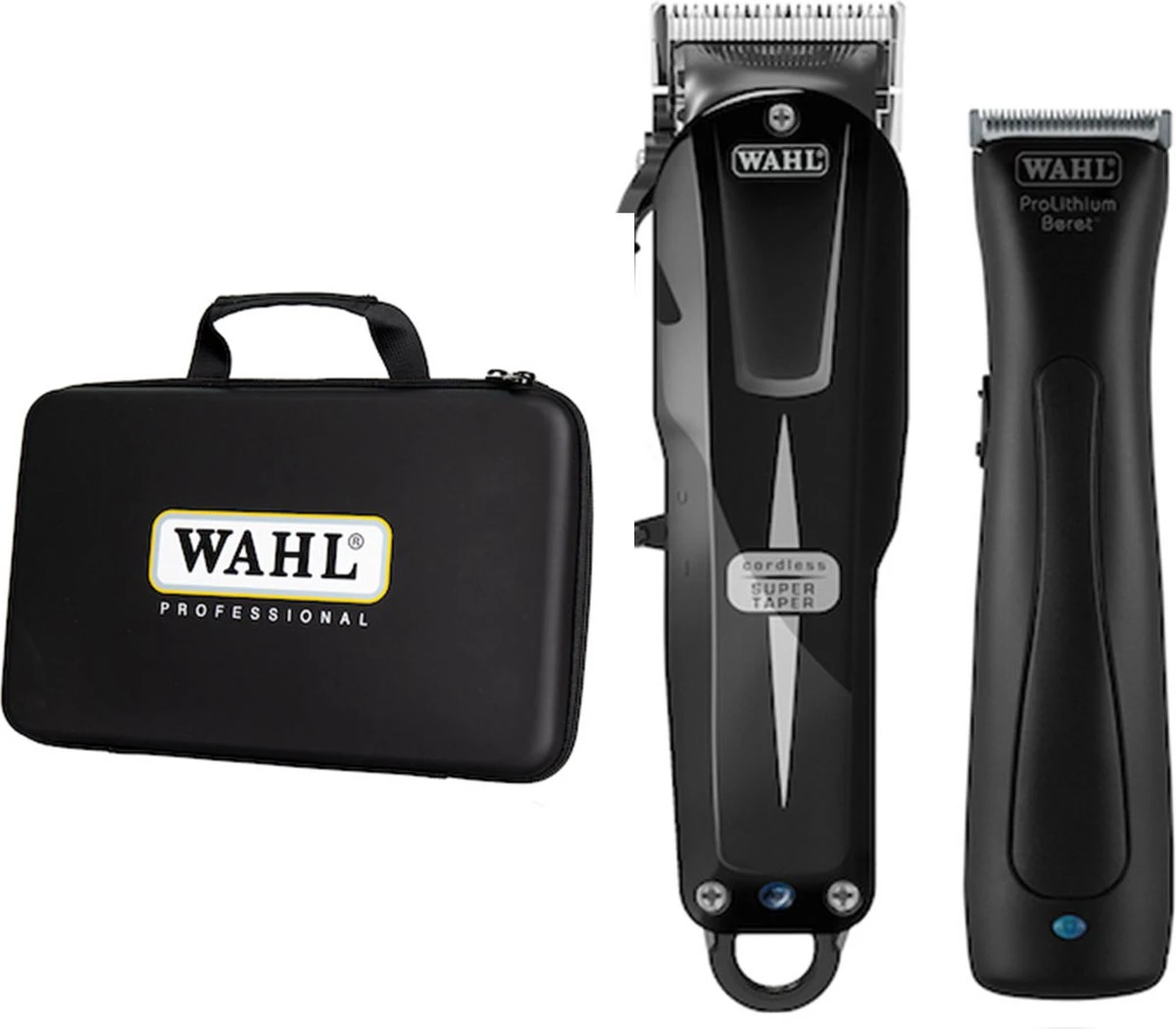 Wahl - Limited Edition - Cordless Combo Super Taper Black & Beret Black Stealth 1 Wahl - Limited Edition - Cordless Combo Super Taper Black & Beret Black Stealth