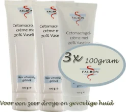 -Fagron- Cetomacrogolcrème Met 20 % Vaseline - Bij Droge Huid - 3x 100gram