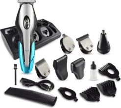 5-in-1 Tondeuse Voor Mannen - Baard En Lichaam - Bodygroomer - Neus En Oor - Trimmer - Blauw