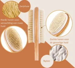 Alternative view of Blubs® – Houten Badborstel – Dry Brush – Rug Scrubber – Lichaamsborstel – Rugborstel Douche Met Steel – Huidborstel – Rugborstel Hout – Houten Badborstel Met Steel – Doucheborstel Met Steel – Houten Borstel – Droogborstel – Massage – Blauw