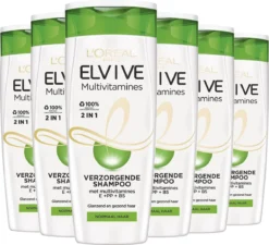 L’Oréal Paris Elvive Multivitamines 2 In 1 Shampoo - 6 X 250 Ml - Normaal Tot Vet Haar- Voordeelverpakking