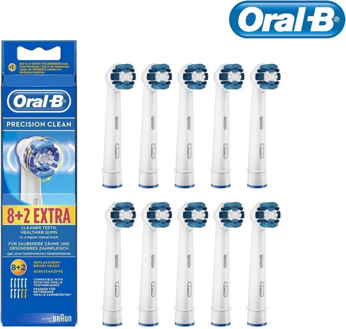 Oral B Oral-B Precison Clean Opzetborstels - 8 +2 Stuks 10 Oral B Oral-B Precison Clean Opzetborstels - 8 +2 Stuks - Afbeelding 10
