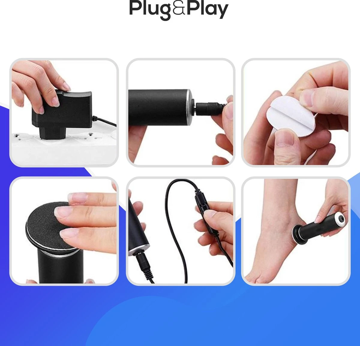 LifeWise Elektrische Eelt Verwijderaar - Voetvijl - 60 Vervangbare Schuurpads - Netstroom Adapter 6 LifeWise Elektrische Eelt Verwijderaar - Voetvijl - 60 Vervangbare Schuurpads - Netstroom Adapter - Afbeelding 6