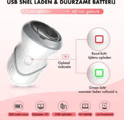 Alternative view of DynaBright Elektrische Eeltverwijderaar Met Stofzuigsysteem - Inc. 3 Vlijlschijven - 2 Standen - Voetvijl - Eeltvijl - Eelt Verwijderaar -USB Oplaadbaar - Geïntegreerde Zuigfunctie