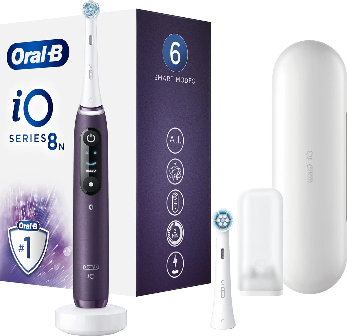 Oral B Oral-B IO 8N - Elektrische Tandenborstel - Violet 17 Oral B Oral-B IO 8N - Elektrische Tandenborstel - Violet - Afbeelding 17