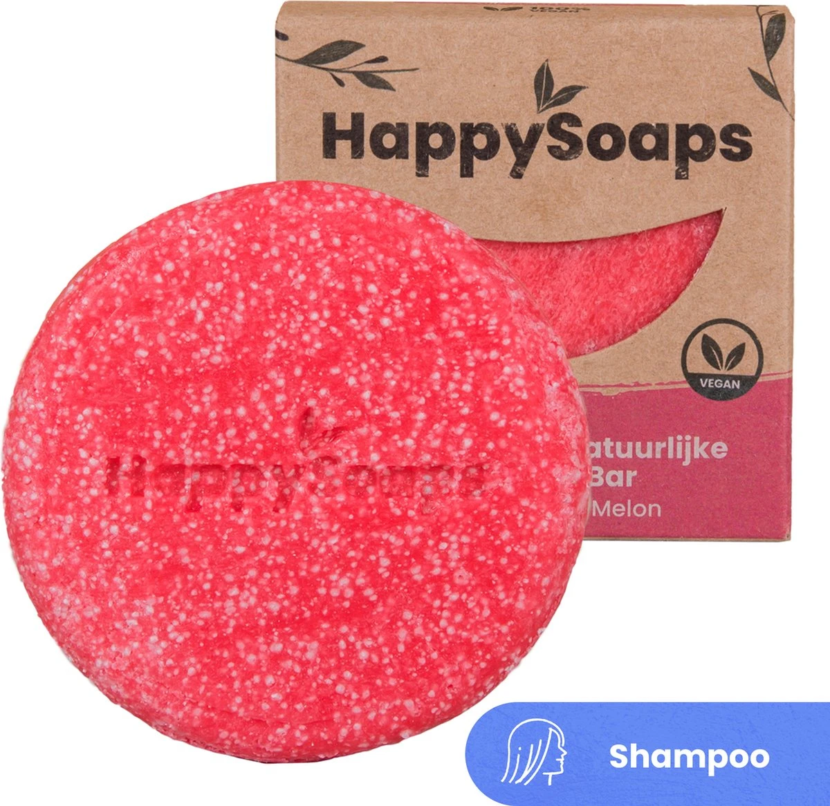HappySoaps Shampoo Bar - You're One In A Melon - Krullen En Droog Haar - 100% Plasticvrij, Natuurlijk En Vegan - 70gr 1 HappySoaps Shampoo Bar - You're One In A Melon - Krullen En Droog Haar - 100% Plasticvrij, Natuurlijk En Vegan - 70gr