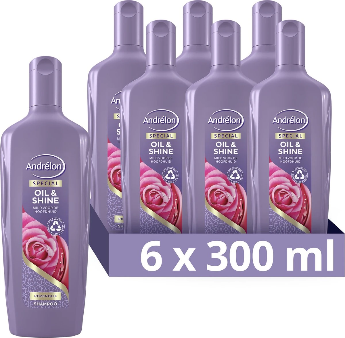 Andrélon Oil & Shine Special Shampoo - 6 X 300 Ml - Voordeelverpakking 1 Andrélon Oil & Shine Special Shampoo - 6 X 300 Ml - Voordeelverpakking