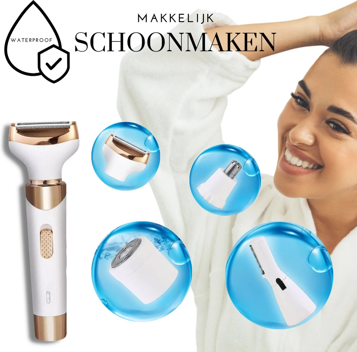 4 In 1 Multifuntioneel Beautyapparaat – Elektrische Wenkbrauw Trimmer – Haarverwijderaar Vrouw - Ladyshave – Gezicht, Oksels, Benen, Bikinilijn – Ontharingsapparaat – Neustrimmer – USB Oplaadbaar – Scheerapparaat 9 4 In 1 Multifuntioneel Beautyapparaat – Elektrische Wenkbrauw Trimmer – Haarverwijderaar Vrouw - Ladyshave – Gezicht, Oksels, Benen, Bikinilijn – Ontharingsapparaat – Neustrimmer – USB Oplaadbaar – Scheerapparaat - Afbeelding 9