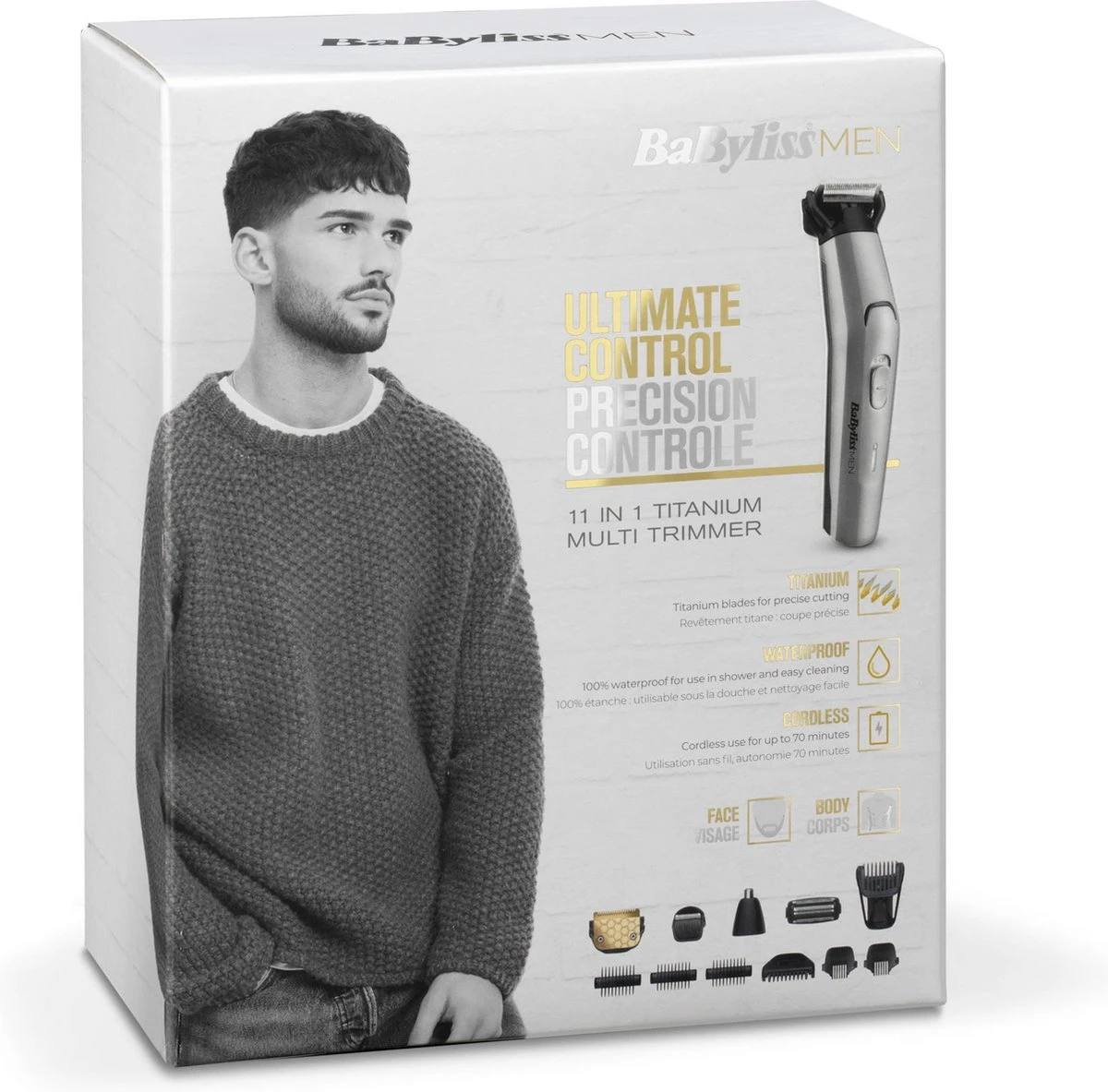 BaBylissMEN 11-in-1 Titanium Multitrimmer MT861E - Waterproof - 70 Min Draadloos Gebruik 10 BaBylissMEN 11-in-1 Titanium Multitrimmer MT861E - Waterproof - 70 Min Draadloos Gebruik - Afbeelding 10