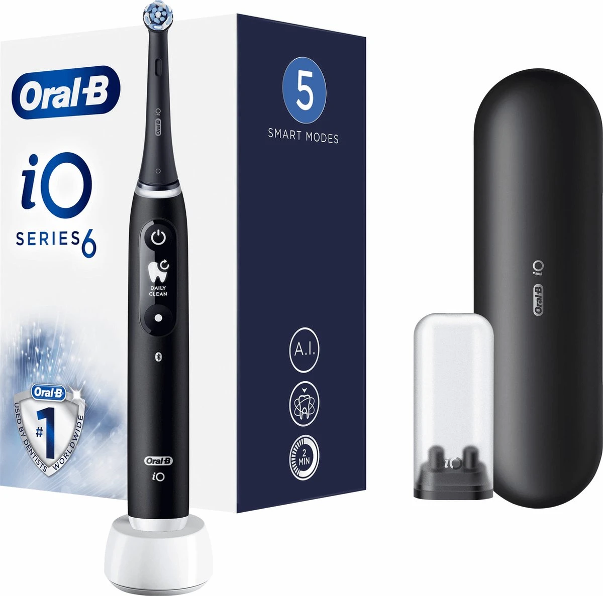 Oral B IO 6N - SMILE Black Lava Elektrische Tandenborstel Ontworpen Door Braun 9 Oral B IO 6N - SMILE Black Lava Elektrische Tandenborstel Ontworpen Door Braun - Afbeelding 9