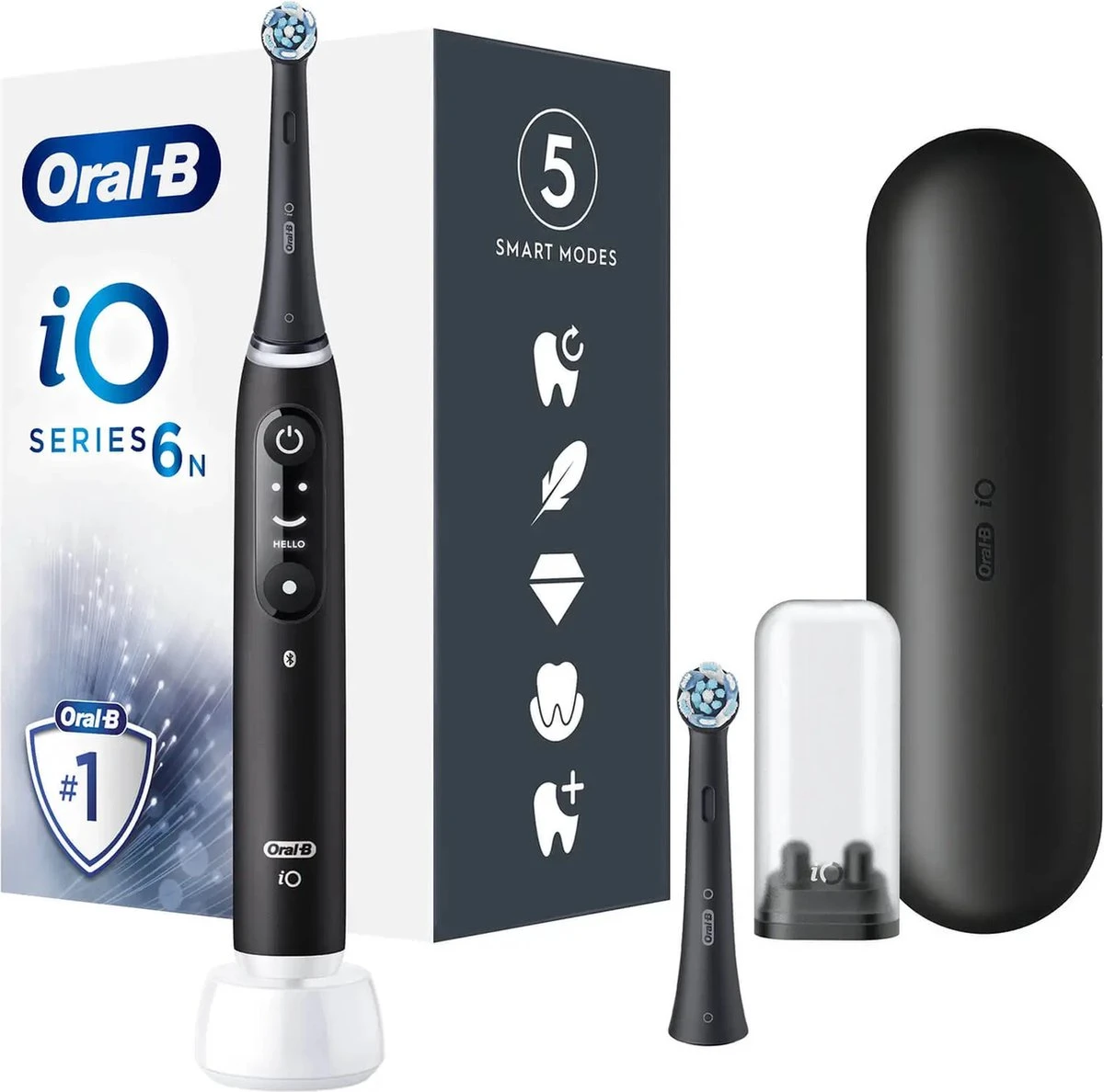 Oral B IO 6N - SMILE Black Lava Elektrische Tandenborstel Ontworpen Door Braun 1 Oral B IO 6N - SMILE Black Lava Elektrische Tandenborstel Ontworpen Door Braun