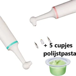 Merkloos Tandplak Verwijderen - Tanden Polijsten Electrisch (niet Oplaadbaar!!!) - Tandenpolijster Verbeterde Versie - Nr.1 Tandenpolijster - Tanden Polijsten - Tandplak Verwijderaar - Multifunctionele Tandenborstel - Gratis 5 Cupjes Polijstpasta