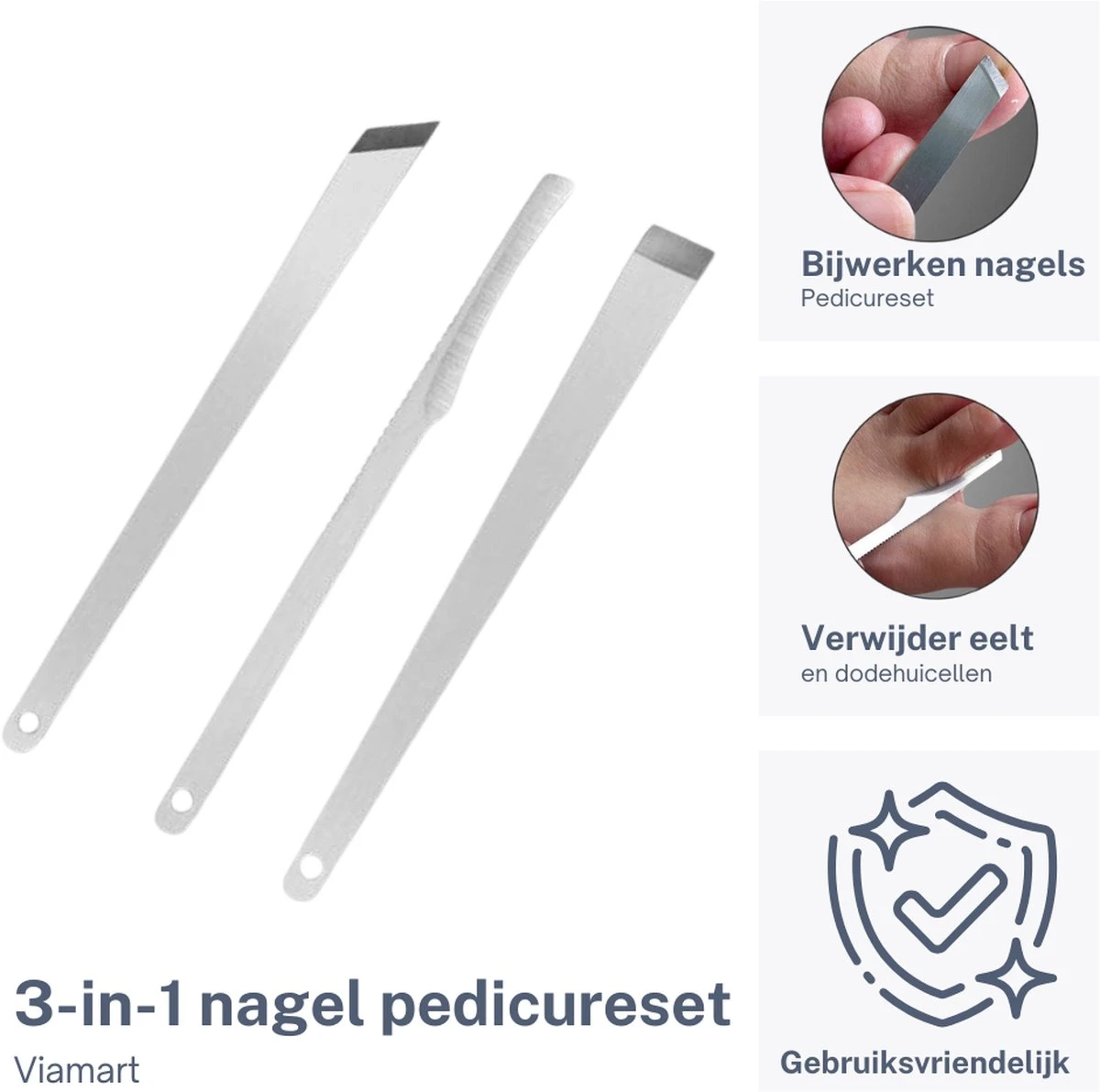 Viamart - Teen En Nagel Pedicure - Mes - Nagels Bijwerken - Voeten Schraper - (3 Stuks) 5 Viamart - Teen En Nagel Pedicure - Mes - Nagels Bijwerken - Voeten Schraper - (3 Stuks) - Afbeelding 5