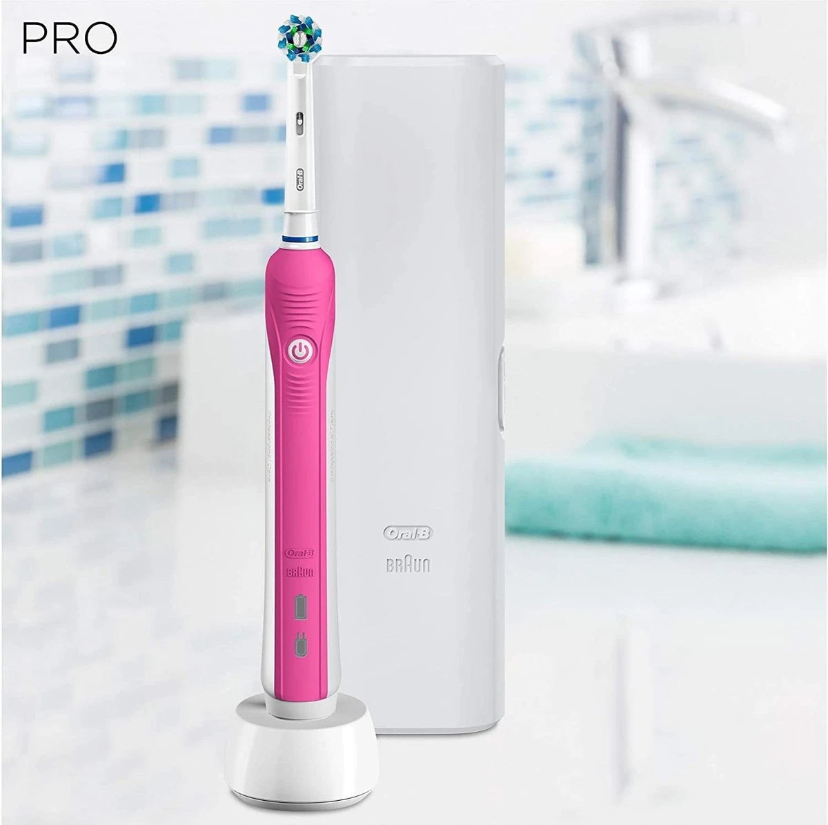 Oral B Oral-B Pro CrossAction 750 - Elektrische Tandenborstel - Roze 2 Oral B Oral-B Pro CrossAction 750 - Elektrische Tandenborstel - Roze - Afbeelding 2