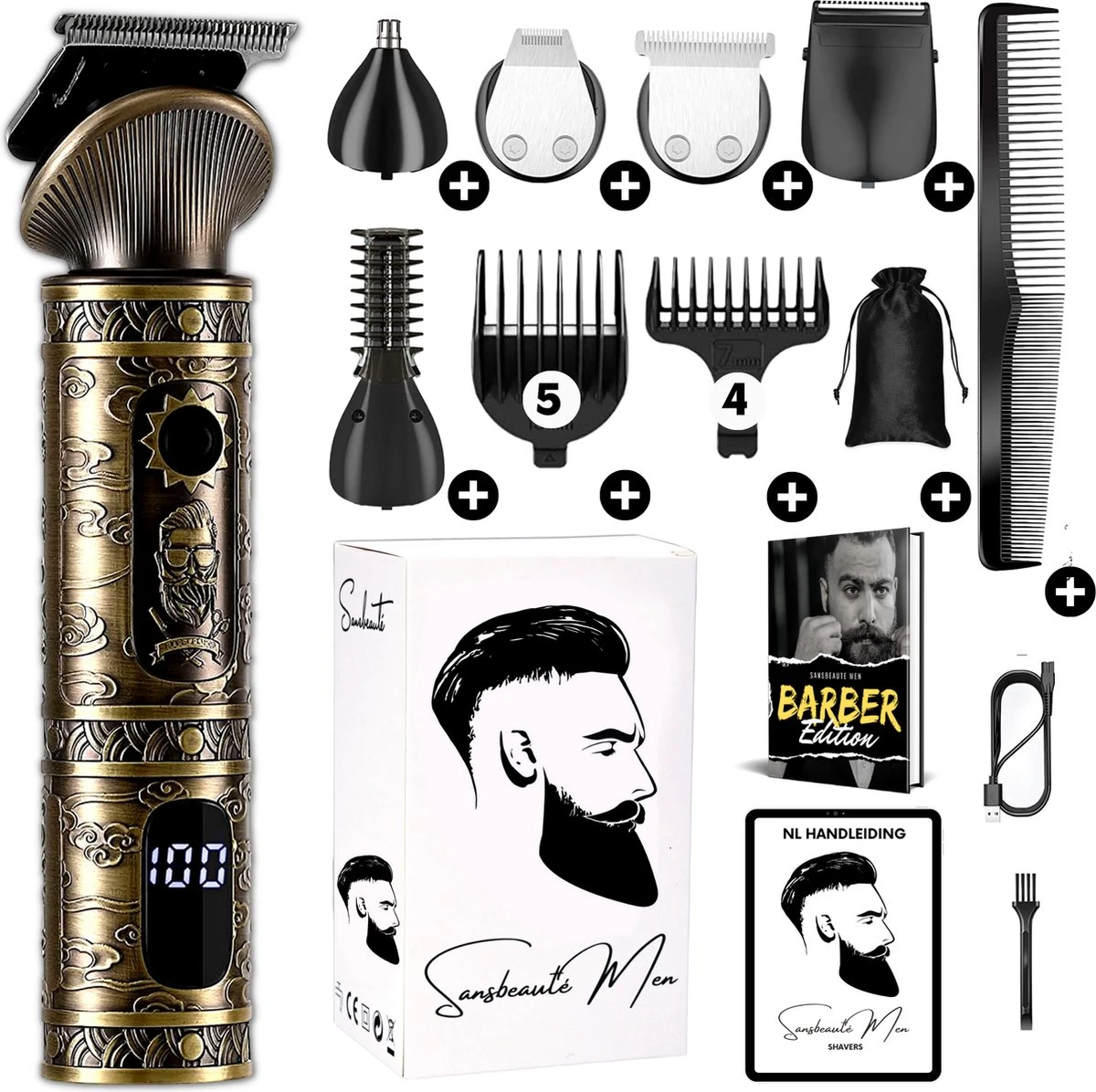 6-in-1 Baardtrimmer Mannen - Trimmer Voor Baard En Lichaam - Incl. 6 Opzetstukken - Bodygroomer Mannen - Bodytrimmer Heren - Tondeuse - 0.5-15MM - Neus En Oor 1 6-in-1 Baardtrimmer Mannen - Trimmer Voor Baard En Lichaam - Incl. 6 Opzetstukken - Bodygroomer Mannen - Bodytrimmer Heren - Tondeuse - 0.5-15MM - Neus En Oor