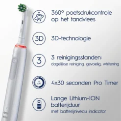Oral B Oral-B Pro 3 3500 - Elektrische Tandenborstel - Wit 14 Oral B Oral-B Pro 3 3500 - Elektrische Tandenborstel - Wit -Oral B Shop 1200x1197 5