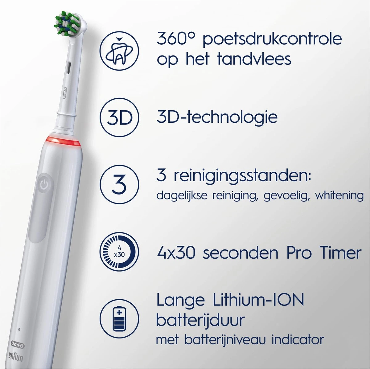 Oral B Oral-B Pro 3 3500 - Elektrische Tandenborstel - Wit 6 Oral B Oral-B Pro 3 3500 - Elektrische Tandenborstel - Wit - Afbeelding 6