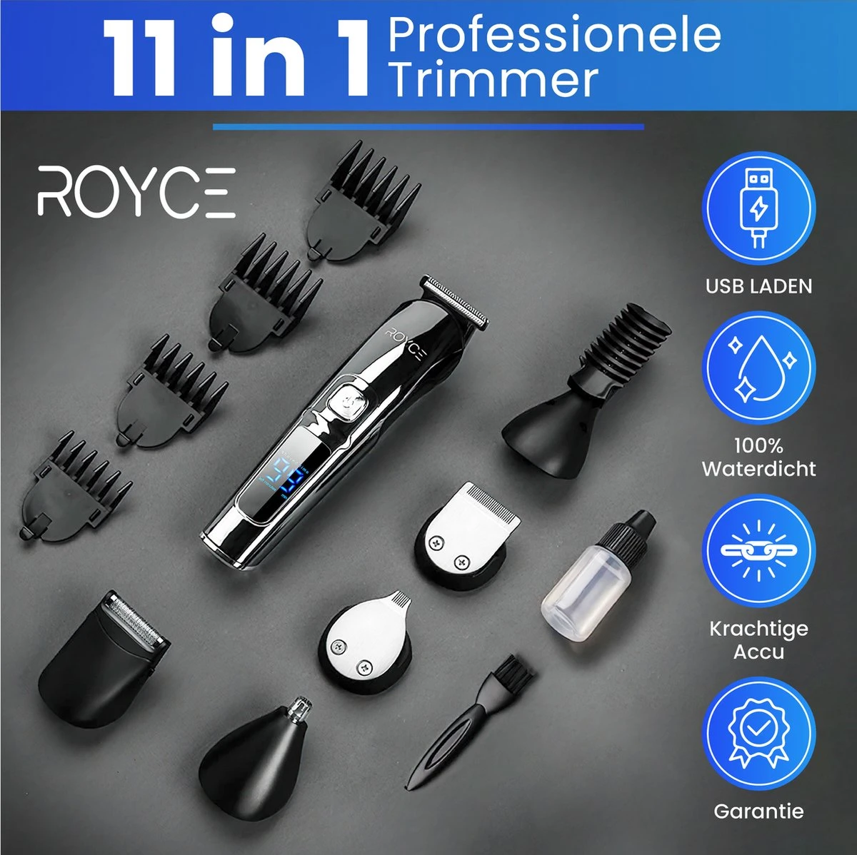 Professionele Trimmer 11 In 1 - Baardtrimmer Mannen - Waterdicht - Haartrimmer - Trimmer Mannen - Complete Set 2 Professionele Trimmer 11 In 1 - Baardtrimmer Mannen - Waterdicht - Haartrimmer - Trimmer Mannen - Complete Set - Afbeelding 2