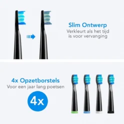 LifeGoods Opzetborstels - Voor Elektrische Tandenborstel - 4 Stuks - Zwart/Blauw -Oral B Shop 1200x1199 18