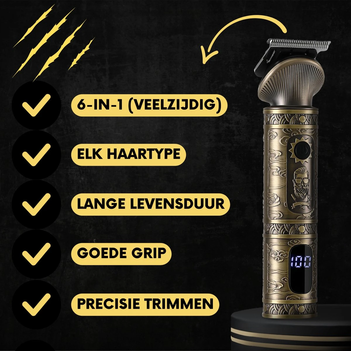 6-in-1 Baardtrimmer Mannen - Trimmer Voor Baard En Lichaam - Incl. 6 Opzetstukken - Bodygroomer Mannen - Bodytrimmer Heren - Tondeuse - 0.5-15MM - Neus En Oor 4 6-in-1 Baardtrimmer Mannen - Trimmer Voor Baard En Lichaam - Incl. 6 Opzetstukken - Bodygroomer Mannen - Bodytrimmer Heren - Tondeuse - 0.5-15MM - Neus En Oor - Afbeelding 4