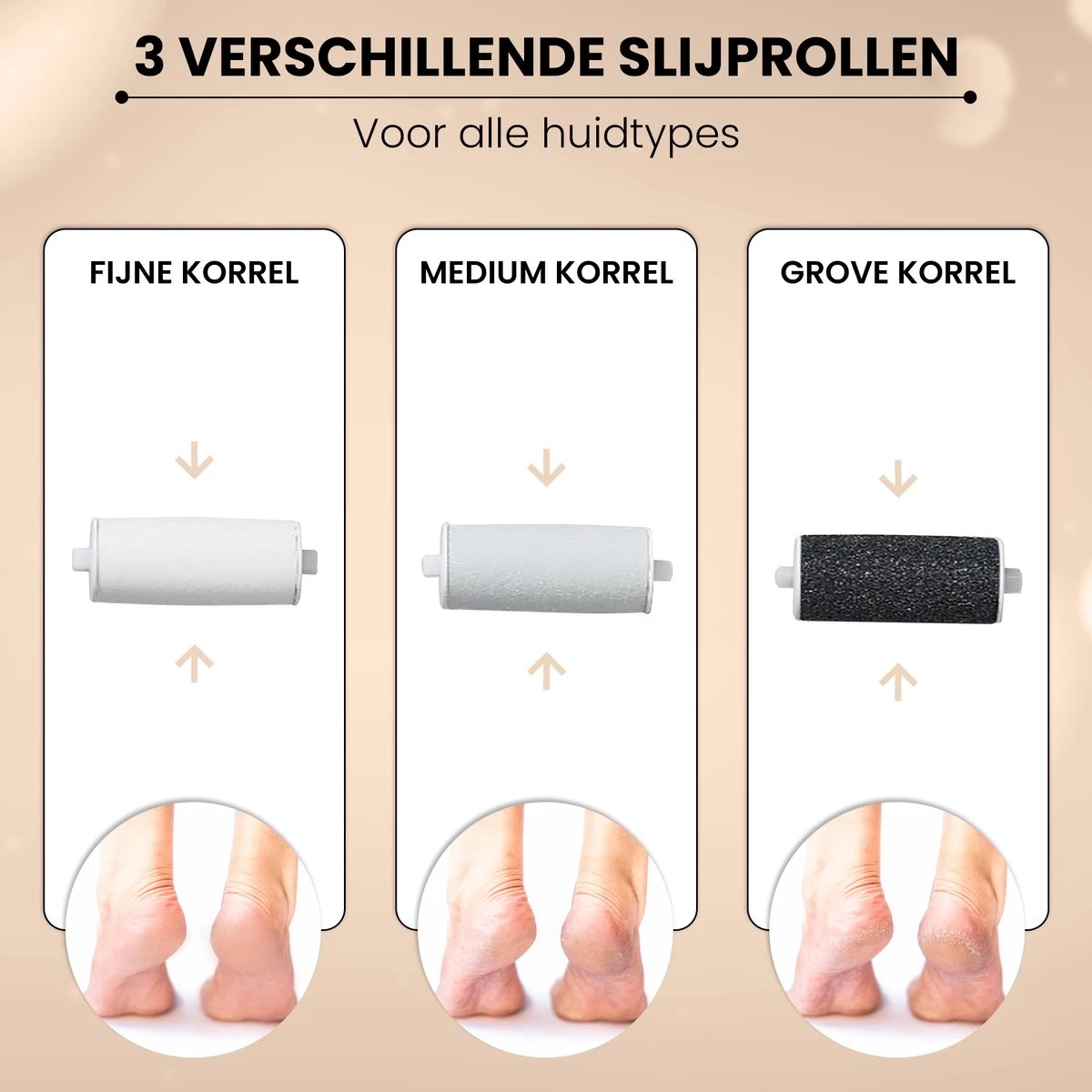 BAESS Elektrische Eeltverwijderaar - 3 Slijprollen - Afzuiging - Oplaadbaar - Goud 2 BAESS Elektrische Eeltverwijderaar - 3 Slijprollen - Afzuiging - Oplaadbaar - Goud - Afbeelding 2