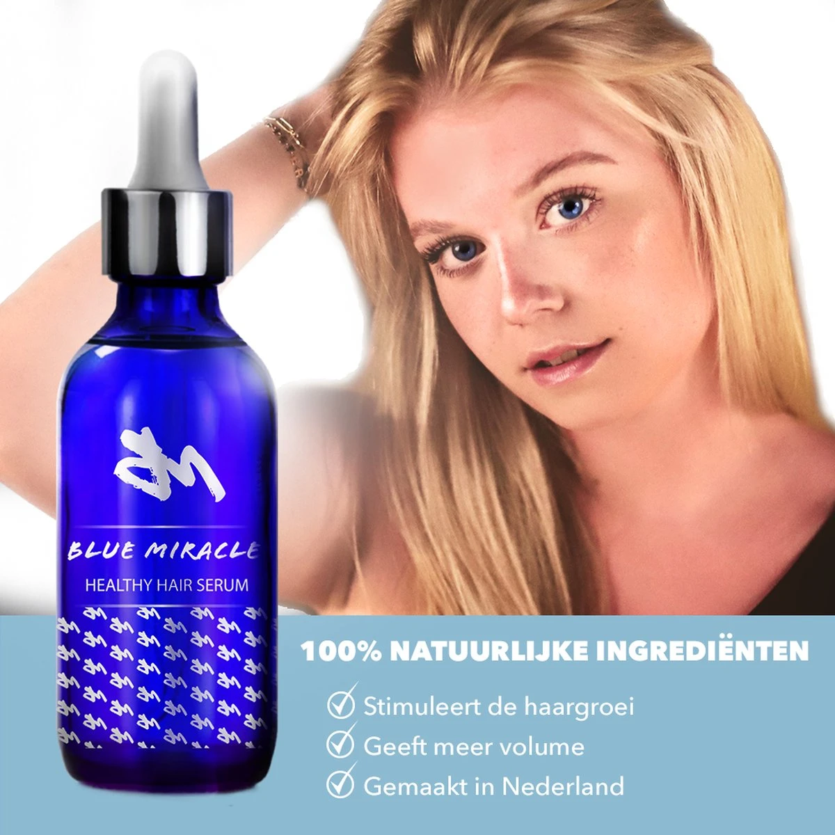 Blue Miracle Haarserum – Serum – Haargroei Serum – Haaruitval - 100% Vegan – 100 ML 4 Blue Miracle Haarserum – Serum – Haargroei Serum – Haaruitval - 100% Vegan – 100 ML - Afbeelding 4