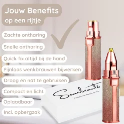Alternative view of Wenkbrauw Trimmer - Gezichtsontharing Dames - Gezichtshaar Verwijderen Vrouw - Safety Razor - Ladyshave - Flawless Gezichts Ontharing - Wenkbrauw Scheermesje